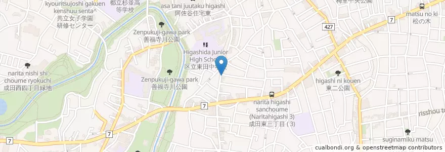 Mapa de ubicacion de たけうち内科 en Japan, Tokio, 杉並区.