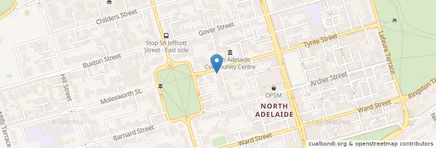 Mapa de ubicacion de Barker Kindergarten en Australia, South Australia, Adelaide, Adelaide City Council.