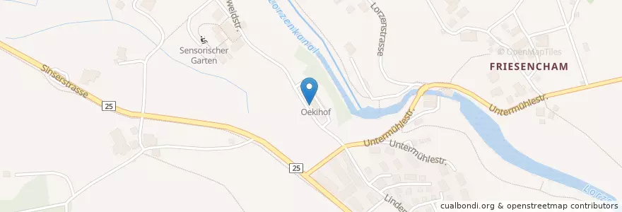 Mapa de ubicacion de Oekihof en スイス, Zug, Cham.
