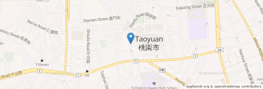 Mapa de ubicacion de 蘇杭小館 en 臺灣, 桃園市, 桃園區.