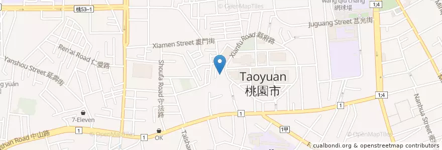 Mapa de ubicacion de 光興祠 en 臺灣, 桃園市, 桃園區.