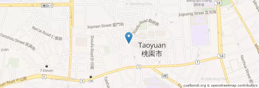 Mapa de ubicacion de 早稻田涮涮鍋 en Taiwan, 桃園市, 桃園區.