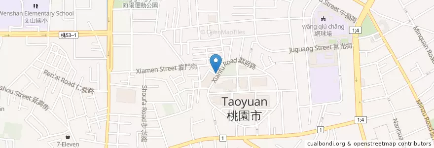 Mapa de ubicacion de 艾波堤早午餐 en 台湾, 桃園市, 桃園区.