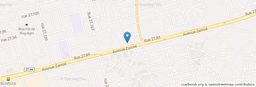 Mapa de ubicacion de Gare de taxis Benogo en Буркина-Фасо, Центральная Область, Кадиого, Уагадугу.