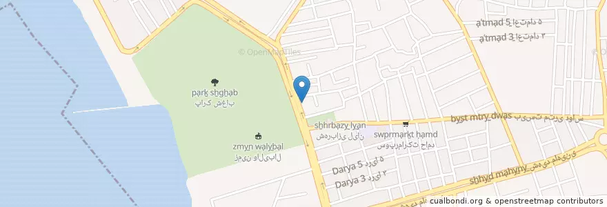 Mapa de ubicacion de غذای بیرون‌بر برگ en 伊朗, استان بوشهر, شهرستان بوشهر, بخش مرکزی شهرستان بوشهر, دهستان حومه بوشهر, بوشهر.