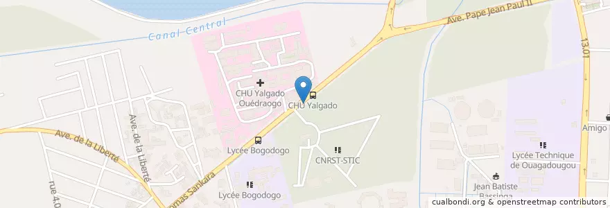 Mapa de ubicacion de Gare de taxis Yalgado en Burkina Faso, Centre, Kadiogo, Ouagadougou.