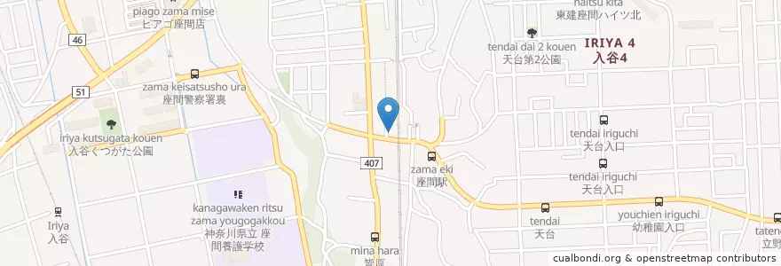 Mapa de ubicacion de さとだ内科クリニック en Japonya, 神奈川県, 座間市.