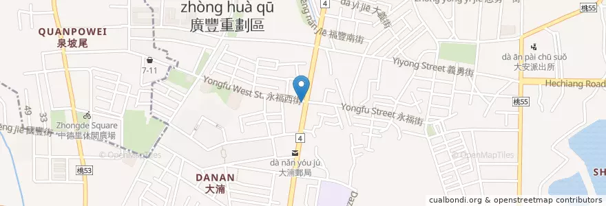 Mapa de ubicacion de 85度C en 타이완, 타오위안 시, 바더 구.
