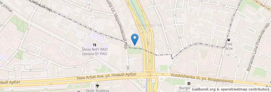 Mapa de ubicacion de Granvillano en 俄罗斯/俄羅斯, Центральный Федеральный Округ, Москва, Центральный Административный Округ, Район Арбат.