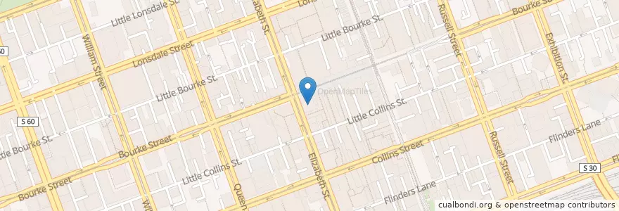 Mapa de ubicacion de Melbourne Bar & Bistro en Avustralya, Victoria, City Of Melbourne.
