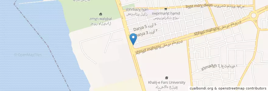 Mapa de ubicacion de بیرون بر سلطانیه en Iran, Buschehr, شهرستان بوشهر, بخش مرکزی شهرستان بوشهر, دهستان حومه بوشهر, بوشهر.