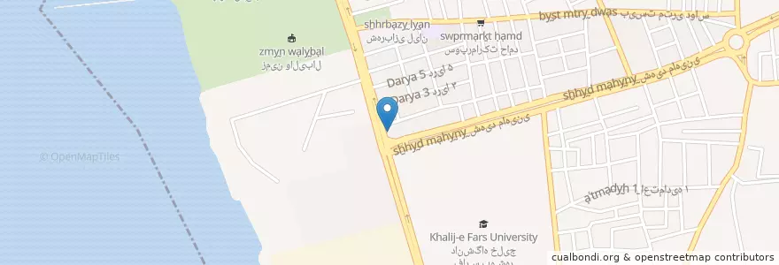 Mapa de ubicacion de پیتزا قاتغ en Irán, Bushehr, شهرستان بوشهر, بخش مرکزی شهرستان بوشهر, دهستان حومه بوشهر, بوشهر.