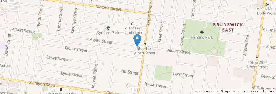 Mapa de ubicacion de Toledo Brunswick en Australie, Victoria, City Of Moreland.