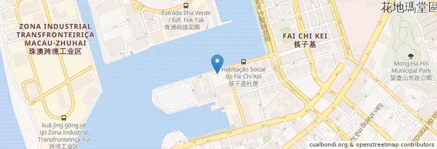 Mapa de ubicacion de 快盈大廈停車場 en 中国, 澳門 Macau, 广东省, 澳門 Macau, 珠海市, 香洲区, 花地瑪堂區 Nossa Senhora De Fátima.