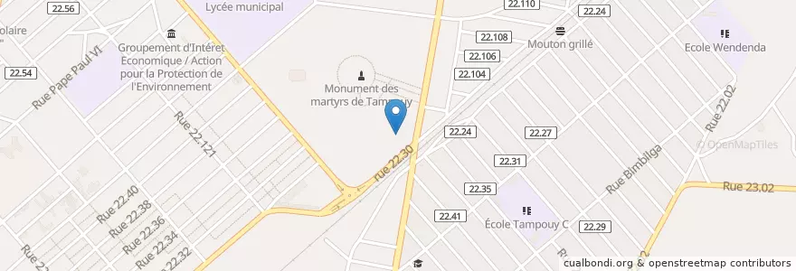 Mapa de ubicacion de Taxi gare Kongoussi en ブルキナファソ, Centre, Kadiogo, ワガドゥグー.