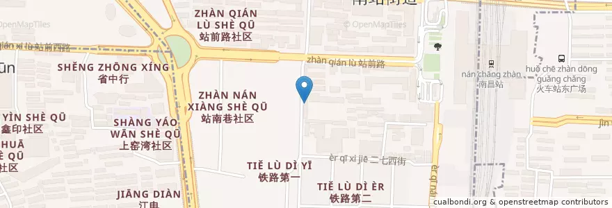 Mapa de ubicacion de 中国共产党南昌铁路局委员会党校 en Китай, Цзянси, Наньчан, 西湖区, 南站街道.