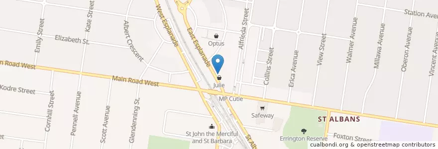 Mapa de ubicacion de Esplanade en Australia, Victoria, City Of Brimbank.