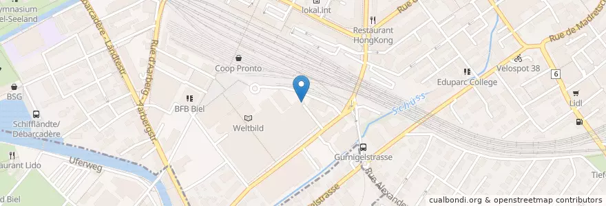 Mapa de ubicacion de Le Garage en Швейцария, Берн, Verwaltungsregion Seeland, Verwaltungskreis Biel/Bienne, Biel/Bienne.