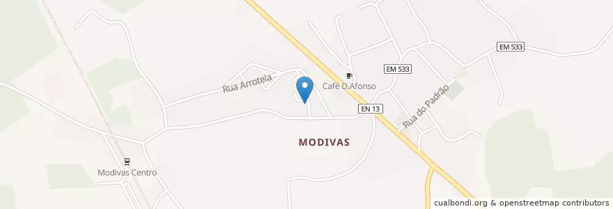 Mapa de ubicacion de Modivas en Portugal, Norte, Área Metropolitana Do Porto, Porto, Vila Do Conde, Modivas.