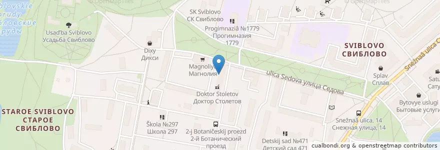Mapa de ubicacion de Сбербанк en Russia, Distretto Federale Centrale, Москва, Северо-Восточный Административный Округ, Район Свиблово.