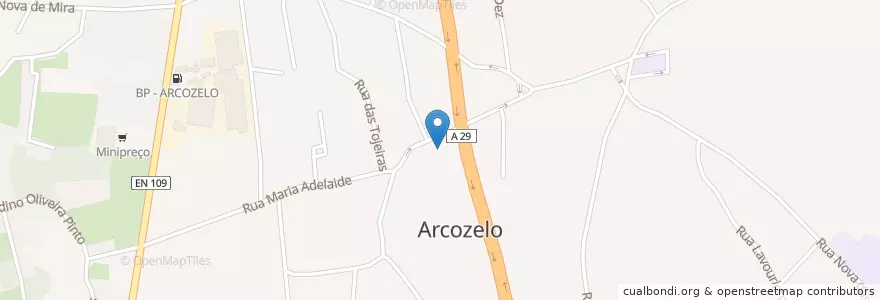 Mapa de ubicacion de Arcozelo en Portugal, Norte, Área Metropolitana Do Porto, Porto, Vila Nova De Gaia, Arcozelo.