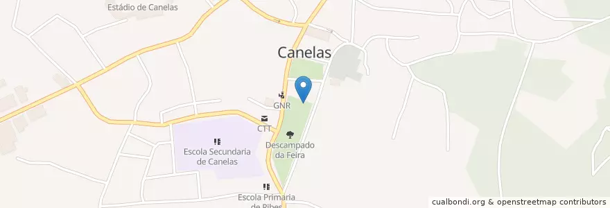 Mapa de ubicacion de Canelas en Portogallo, Nord, Área Metropolitana Do Porto, Porto, Vila Nova De Gaia, Canelas.