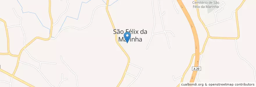 Mapa de ubicacion de São Félix da Marinha en البرتغال, المنطقة الشمالية (البرتغال), Área Metropolitana Do Porto, بورتو, Vila Nova De Gaia, São Félix Da Marinha.