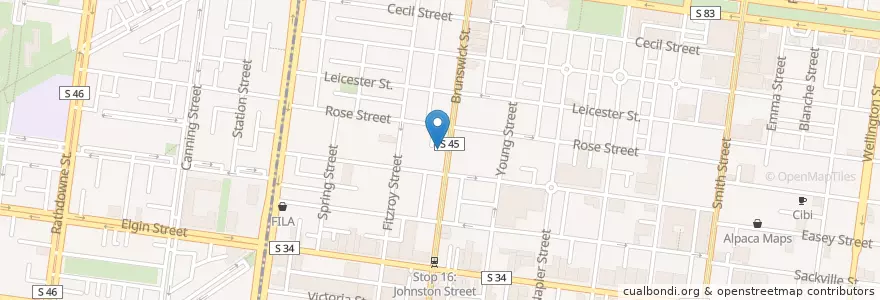Mapa de ubicacion de Frolic en Australia, Victoria, City Of Yarra.