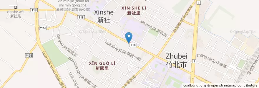 Mapa de ubicacion de 國彥耳鼻喉科診所 en تایوان, 臺灣省, 新竹縣, 竹北市.