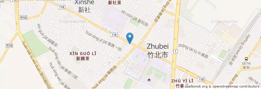 Mapa de ubicacion de 曾文智曾文怡聯合診所 en Taiwan, Taiwan, 新竹縣, Zhubei.