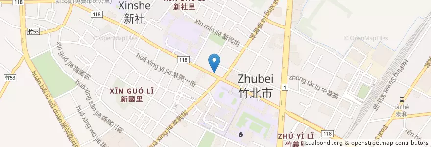 Mapa de ubicacion de 民生牙醫診所 en Taiwan, Provincia Di Taiwan, Contea Di Hsinchu, Zhubei.