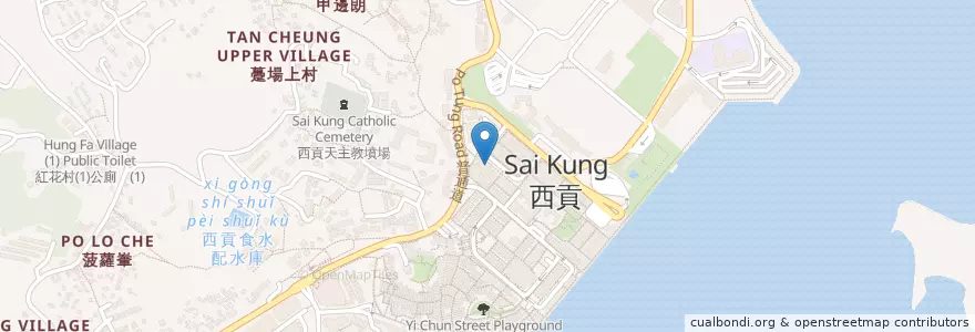 Mapa de ubicacion de 麥當勞 en الصين, غوانغدونغ, هونغ كونغ, الأقاليم الجديدة, 西貢區 Sai Kung District.