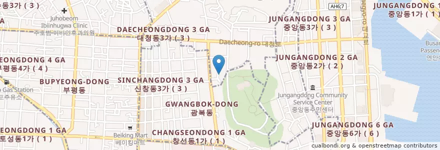 Mapa de ubicacion de NICE CREAM CITY en Zuid-Korea, Busan, 중구, 광복동.