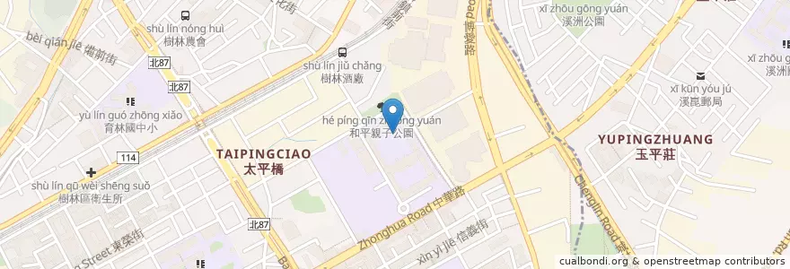 Mapa de ubicacion de 十大美景 小橋流水 en Taiwan, Nuova Taipei, Distretto Di Shulin.