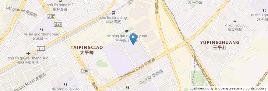 Mapa de ubicacion de 十大美景 書香亭 en 臺灣, 新北市, 樹林區.