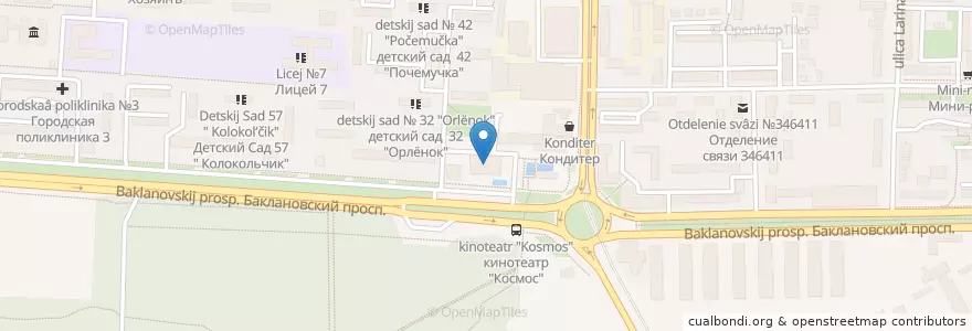 Mapa de ubicacion de Космос en 俄罗斯/俄羅斯, 南部联邦管区, 罗斯托夫州, Городской Округ Новочеркасск.