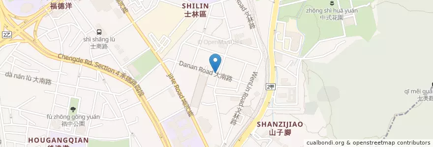 Mapa de ubicacion de 美國大生蠔 en Tayvan, 新北市, Taipei, 士林區.