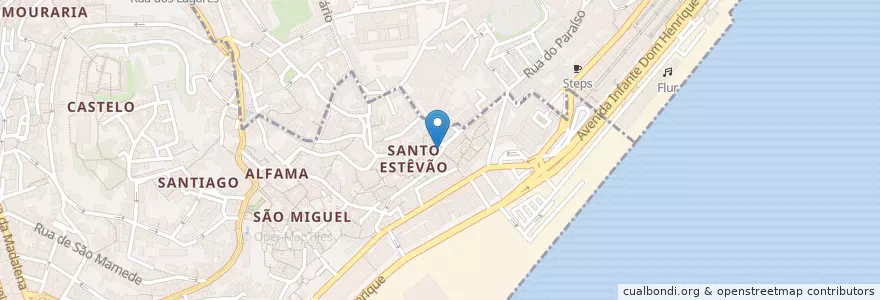 Mapa de ubicacion de A Viela do Fado en البرتغال, Lisboa, Grande Lisboa, لشبونة, Santa Maria Maior.