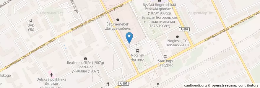 Mapa de ubicacion de Макдоналдс en Rusia, Distrito Federal Central, Óblast De Moscú, Богородский Городской Округ.