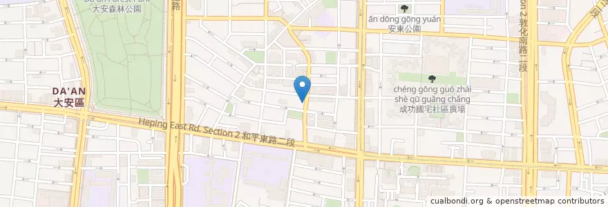 Mapa de ubicacion de 曬貓咖啡 en Taiwan, Nuova Taipei, Taipei, 大安區.