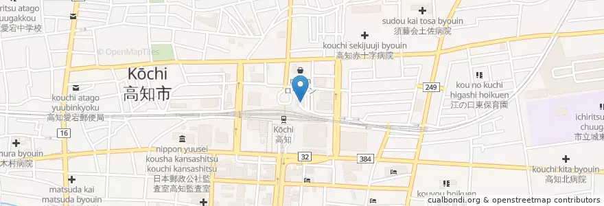 Mapa de ubicacion de 高知バスターミナル en Japón, Prefectura De Kōchi, 高知市.