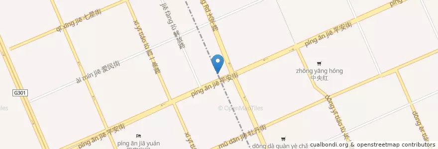 Mapa de ubicacion de 必胜客 en 中国, 黒竜江省, 牡丹江市, 西安区, 东安区, 先锋街道.