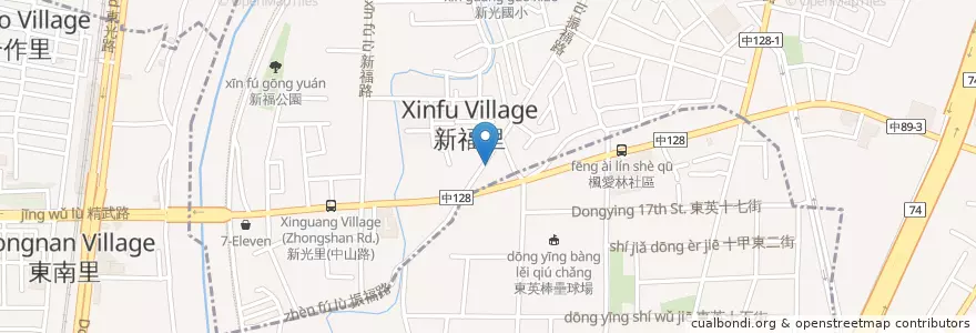 Mapa de ubicacion de 新光牙醫診所 en Taiwan, Taichung, 太平區, 東區.
