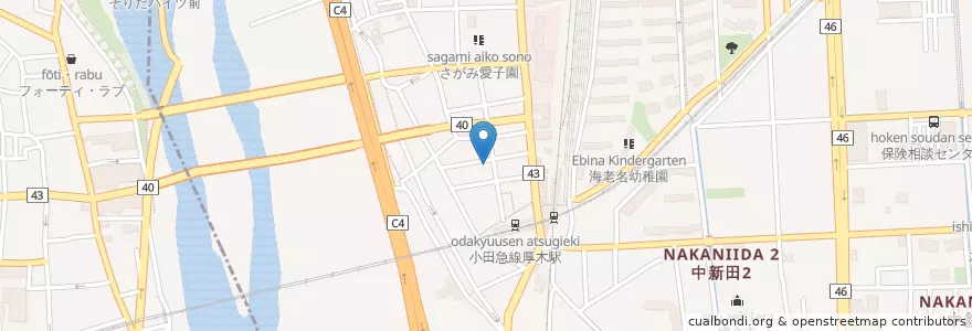 Mapa de ubicacion de 島崎歯科 en 日本, 神奈川県, 海老名市.