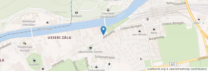 Mapa de ubicacion de Post en سويسرا, برن, Verwaltungsregion Oberland, Verwaltungskreis Interlaken-Oberhasli, Interlaken.