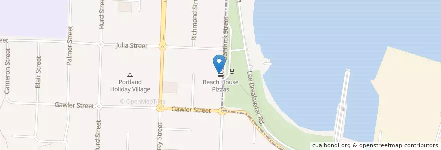 Mapa de ubicacion de Beach House Pizzas en Australie, Victoria.