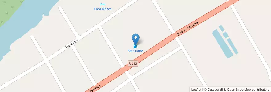Mapa de ubicacion de 5ta Cuatro en アルゼンチン, コリエンテス州, Departamento Esquina, Municipio De Esquina.