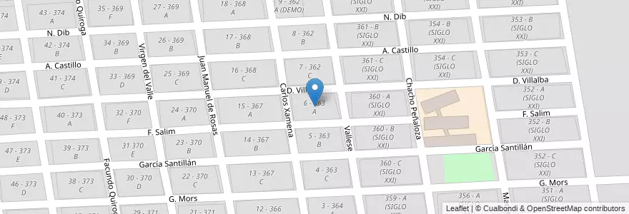 Mapa de ubicacion de 6 - 363 A en 아르헨티나, Salta, Capital, Municipio De Salta, Salta.
