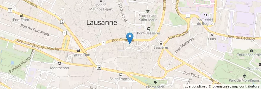 Mapa de ubicacion de Le Perroquet en Suisse, Vaud, District De Lausanne, Lausanne.