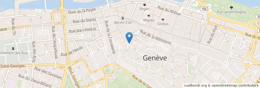 Mapa de ubicacion de Osteria della Bottega en Schweiz/Suisse/Svizzera/Svizra, Genève, Genève, Genève.